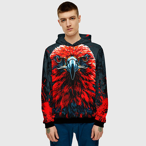 Мужская толстовка Атланта Хокс красный орел / 3D-Черный – фото 3