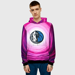 Толстовка-худи мужская Даллас Маверикс в розовом водовороте, цвет: 3D-черный — фото 2