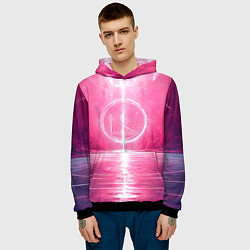 Толстовка-худи мужская Голден Стэйт Уорриорз в розовом, цвет: 3D-черный — фото 2