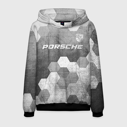 Мужская толстовка Porsche - grey gradient посередине / 3D-Черный – фото 1