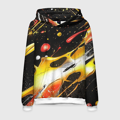 Мужская толстовка Текстура краска / 3D-Белый – фото 1