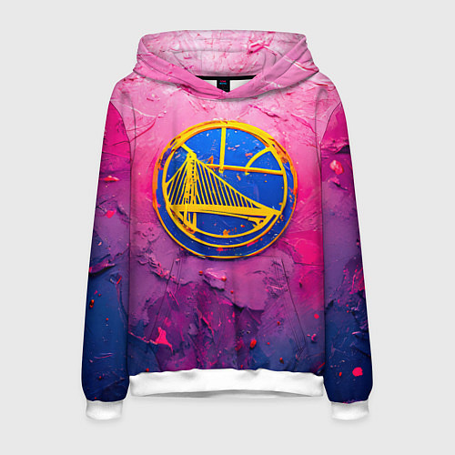 Мужская толстовка Голден Стэйт Уорриорз в розовом / 3D-Белый – фото 1