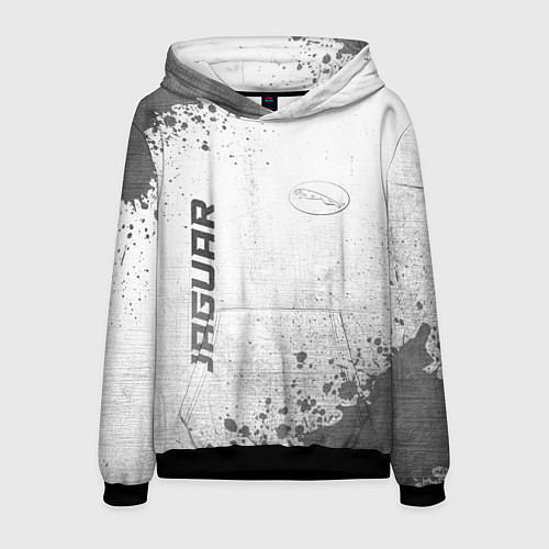 Мужская толстовка Jaguar - white gradient вертикально / 3D-Черный – фото 1