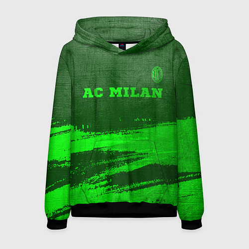 Мужская толстовка AC Milan - green gradient посередине / 3D-Черный – фото 1