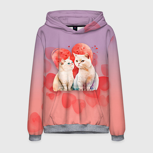 Мужская толстовка Мурчащая любовь / 3D-Меланж – фото 1