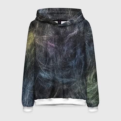 Мужская толстовка Разноцветные хаотичные линии / 3D-Белый – фото 1