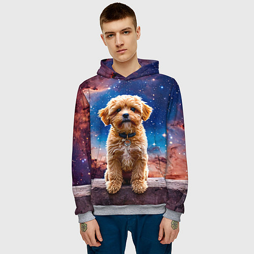 Мужская толстовка Мальтипу в космосе / 3D-Меланж – фото 3