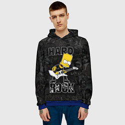 Толстовка-худи мужская Hard Rock барт симпсон, цвет: 3D-синий — фото 2