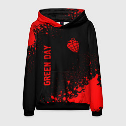 Толстовка-худи мужская Green Day - red gradient вертикально, цвет: 3D-черный