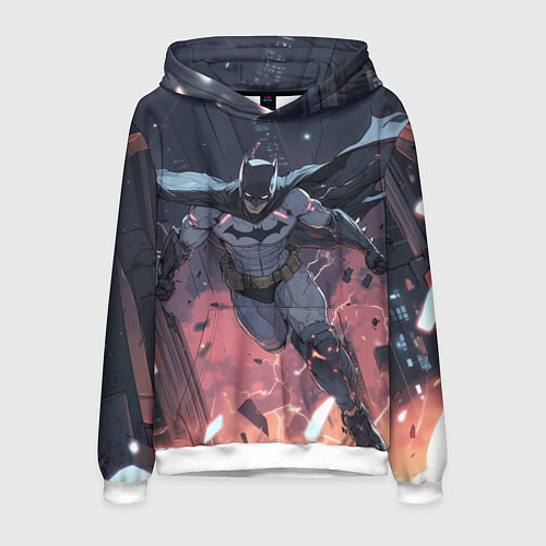 Мужская толстовка Полет Бэтмена / 3D-Белый – фото 1