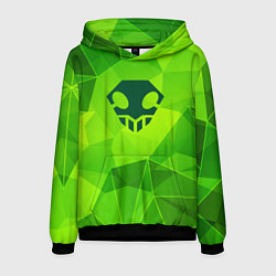 Толстовка-худи мужская Bleach green poly, цвет: 3D-черный