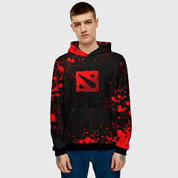 Толстовка-худи мужская Красные брызги - Dota 2, цвет: 3D-черный — фото 2