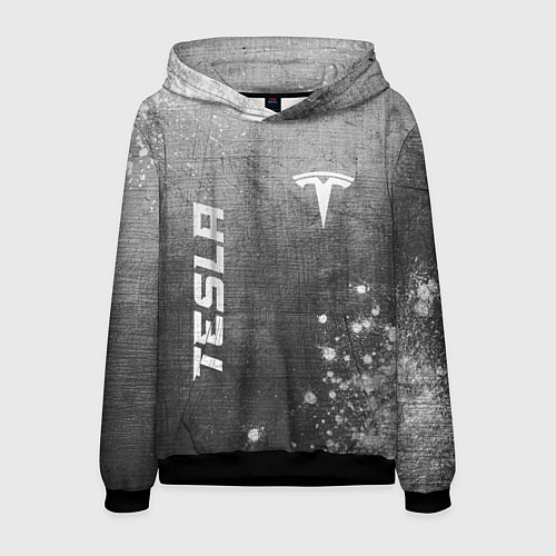 Мужская толстовка Tesla - grey gradient вертикально / 3D-Черный – фото 1