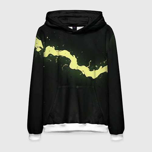 Мужская толстовка Желтая трещина на черном / 3D-Белый – фото 1