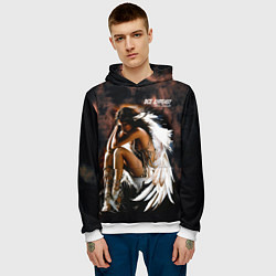 Толстовка-худи мужская Все дуреют с этих ангелов, цвет: 3D-белый — фото 2