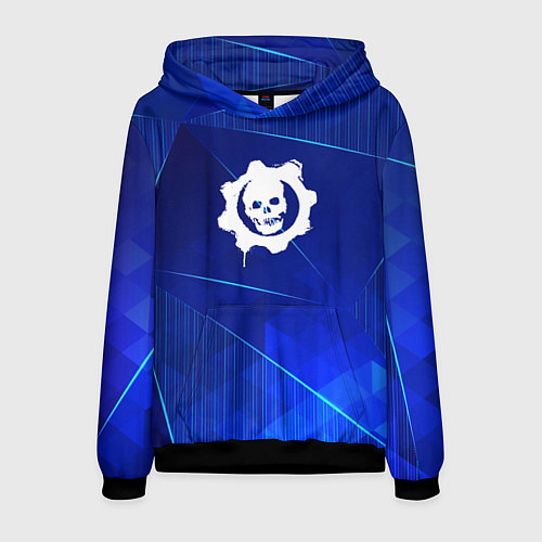 Мужская толстовка Gears of War blue poly / 3D-Черный – фото 1