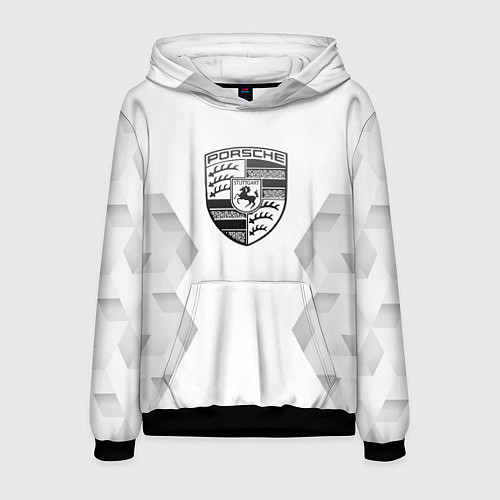 Мужская толстовка Porsche white poly / 3D-Черный – фото 1
