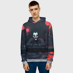 Толстовка-худи мужская Джокер в пустом баре, цвет: 3D-меланж — фото 2
