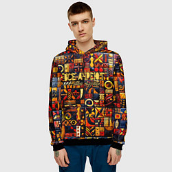 Толстовка-худи мужская Все дуреют с этой Африки, цвет: 3D-черный — фото 2