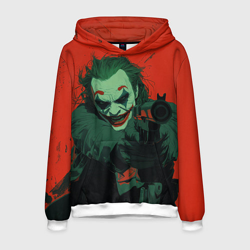 Мужская толстовка Джокер с револьвером / 3D-Белый – фото 1