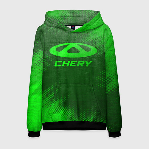 Мужская толстовка Chery - green gradient / 3D-Черный – фото 1