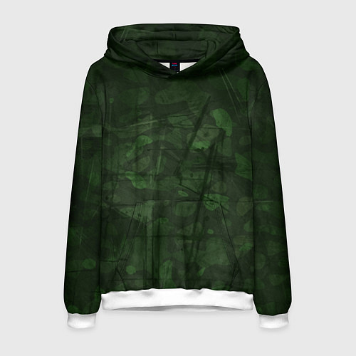 Мужская толстовка Абстракция - strange camouflage / 3D-Белый – фото 1
