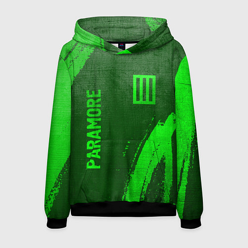 Мужская толстовка Paramore - green gradient вертикально / 3D-Черный – фото 1