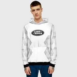 Толстовка-худи мужская Land Rover white poly, цвет: 3D-черный — фото 2