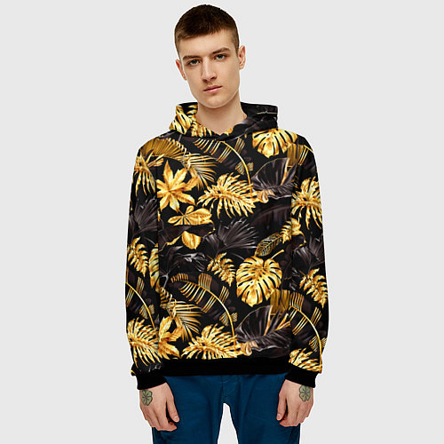 Мужская толстовка Золотые тропики / 3D-Черный – фото 3