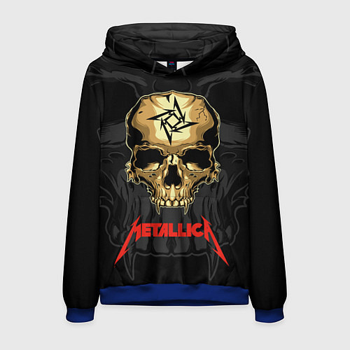 Мужская толстовка Metallica - skull with fangs / 3D-Синий – фото 1