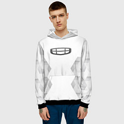 Толстовка-худи мужская Geely white poly, цвет: 3D-черный — фото 2