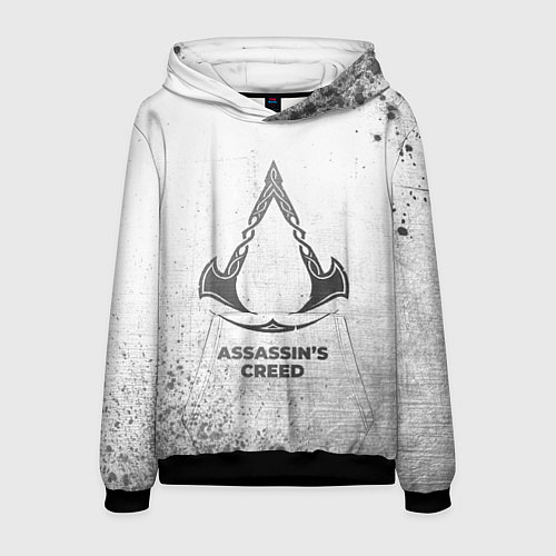 Мужская толстовка Assassins Creed - white gradient / 3D-Черный – фото 1