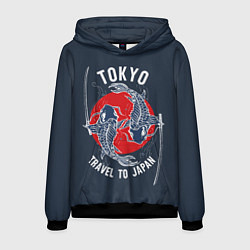 Толстовка-худи мужская Токио путешествие в Японию, цвет: 3D-черный