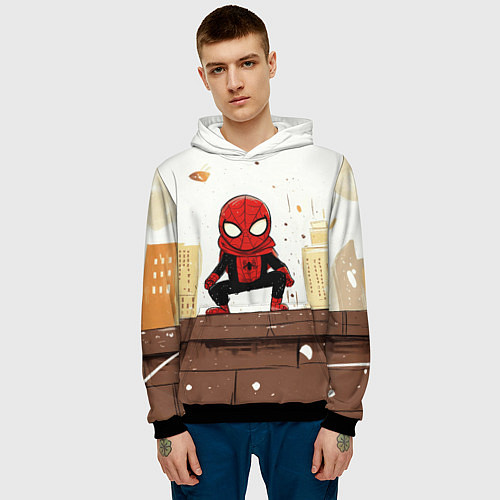 Мужская толстовка Мини человек-паук / 3D-Черный – фото 3