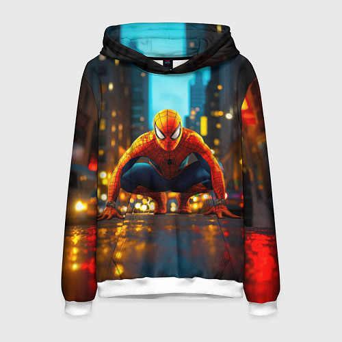 Мужская толстовка Человек паук на старте / 3D-Белый – фото 1
