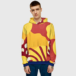 Толстовка-худи мужская Жаркий африканский паттерн, цвет: 3D-синий — фото 2