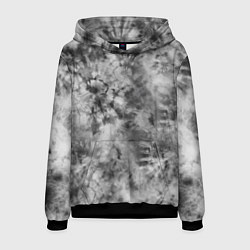 Толстовка-худи мужская Серый тай дай - абстракция, цвет: 3D-черный