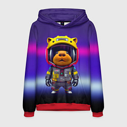 Толстовка-худи мужская Baby capybara - cyberpunk, цвет: 3D-красный