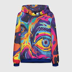 Толстовка-худи мужская Глаза вселенной, цвет: 3D-синий