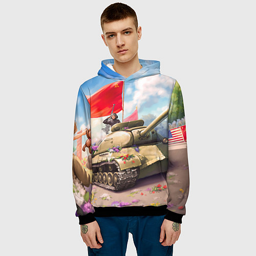 Мужская толстовка Русский танк / 3D-Черный – фото 3