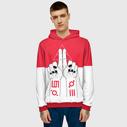 Толстовка-худи мужская 30 Seconds to Mars poster, цвет: 3D-красный — фото 2