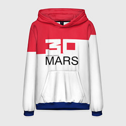 Толстовка-худи мужская 30 Seconds to Mars poster, цвет: 3D-синий
