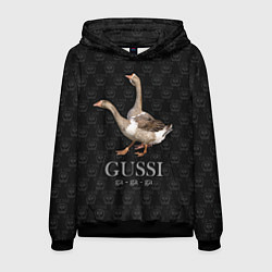 Толстовка-худи мужская Гуси га-га-га, цвет: 3D-черный