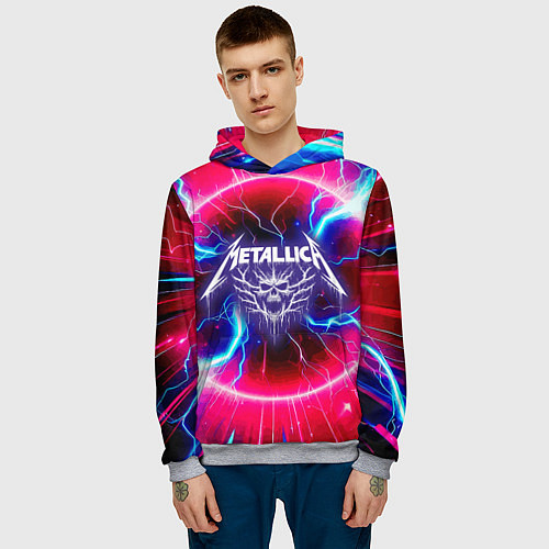 Мужская толстовка Metallica - neon glow / 3D-Меланж – фото 3