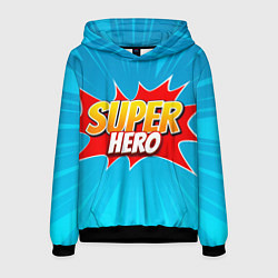 Толстовка-худи мужская Superhero comic style, цвет: 3D-черный