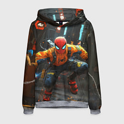 Толстовка-худи мужская Человек паук бежит, цвет: 3D-меланж