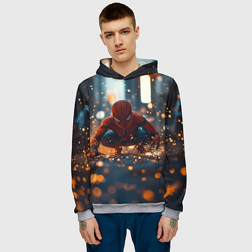 Мужская толстовка Человек паук и золотая пыльца / 3D-Меланж – фото 3