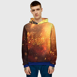 Толстовка-худи мужская Золотая блестящая текстура, цвет: 3D-синий — фото 2