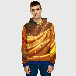Толстовка-худи мужская Золотая ткань с блестками, цвет: 3D-синий — фото 2