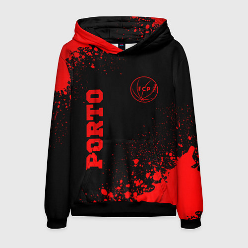 Мужская толстовка Porto - red gradient вертикально / 3D-Черный – фото 1
